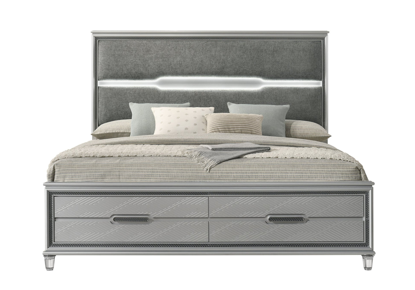 Amiri Silver LED Platform Bedroom Set B6700
