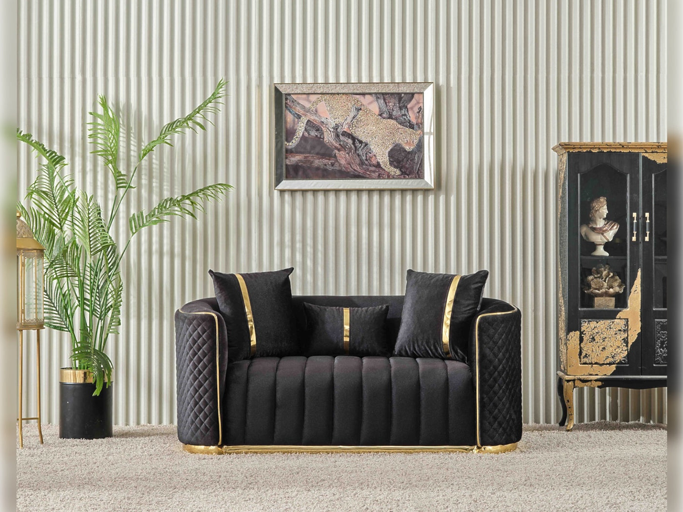 Ceko 3-pieces (Sofa & Loveseat & Chair) Livingroom Set Black