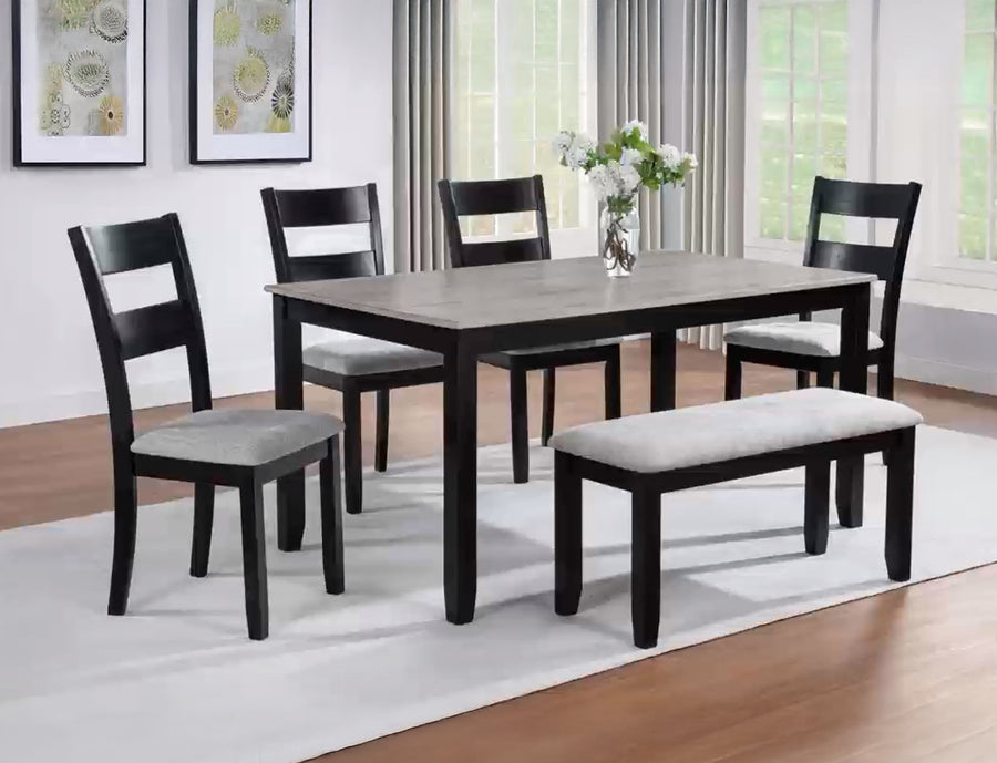 Lester Light Gray 6pc Dining Set 2231