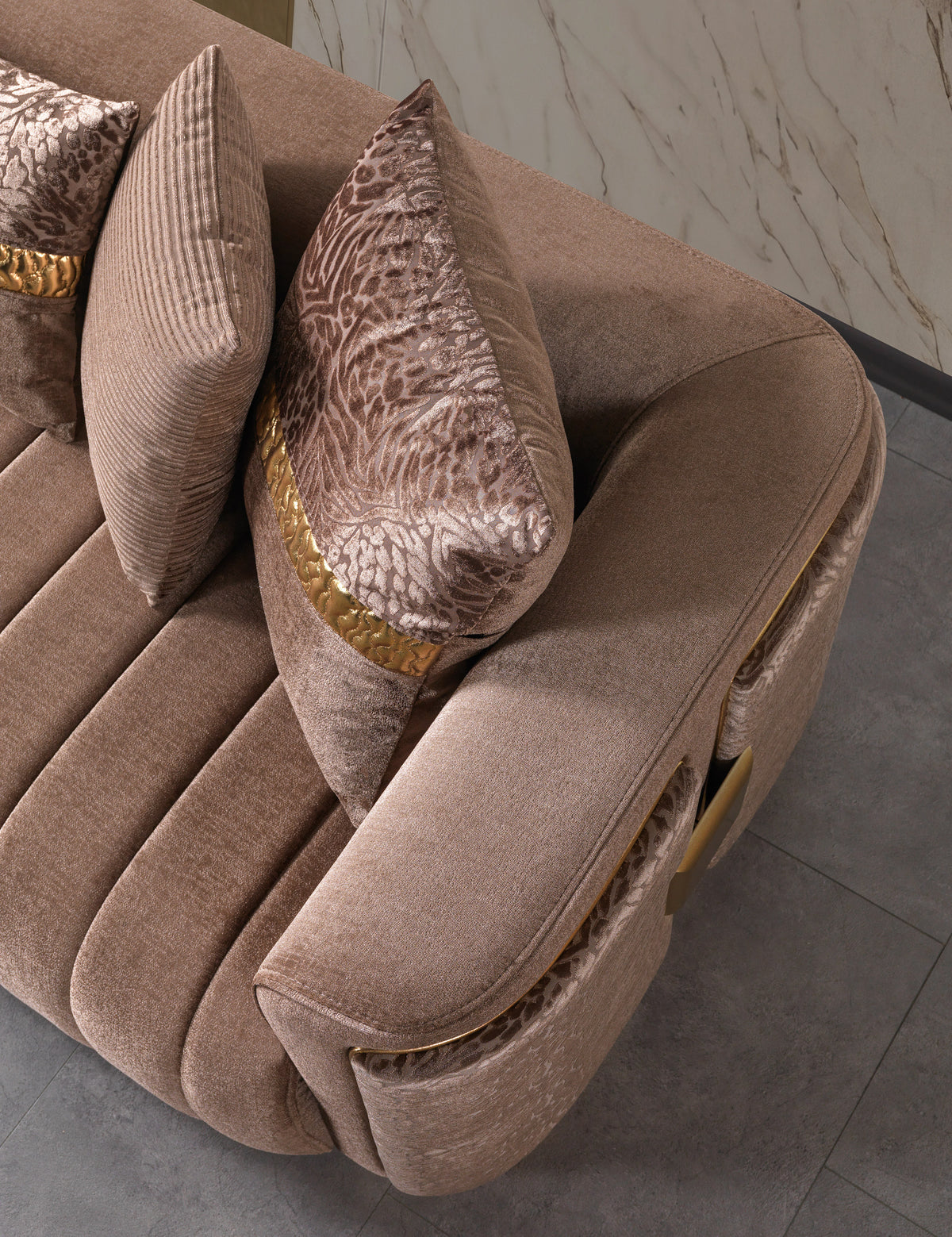 Carlina Coffee Luxury Living Room Set