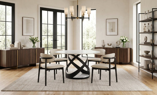 Dimi White/Black 5pc Dining Room Set D1550