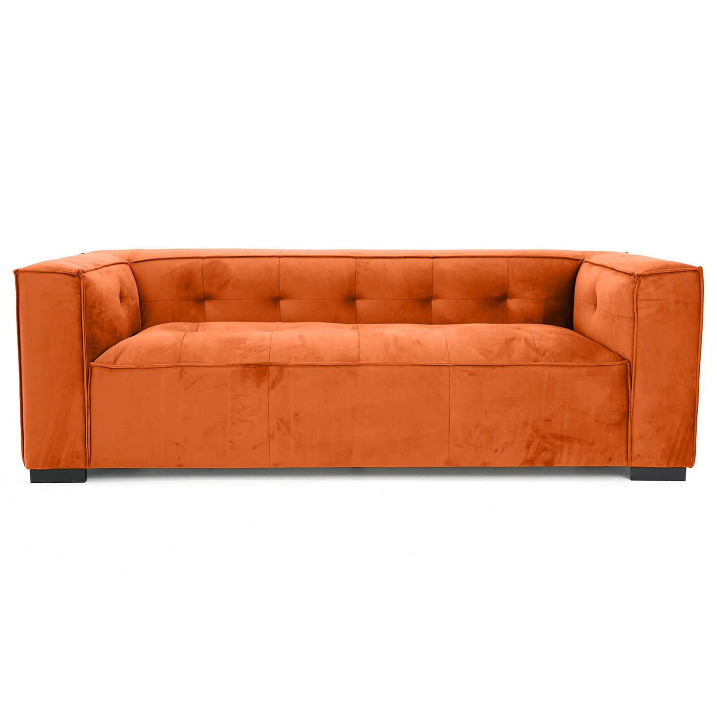 Johnston Burnt Orange Velvet Sofa