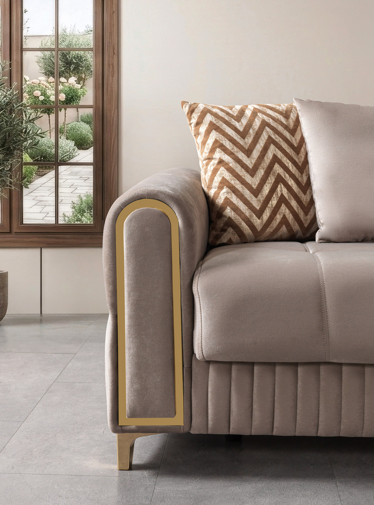 Sandra Coffee Velvet Sofa 88" & Loveseat 64"