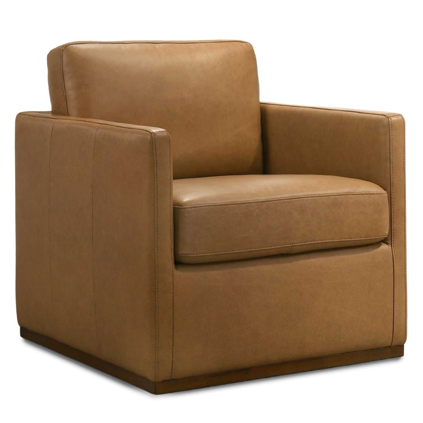 Darien Tan Genuine Leather Swivel Chair