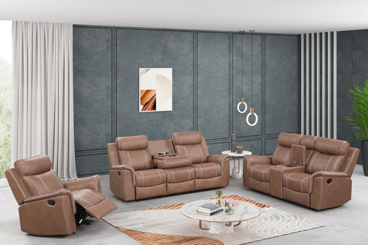Sofia30 Brown 3pc Reclining Set