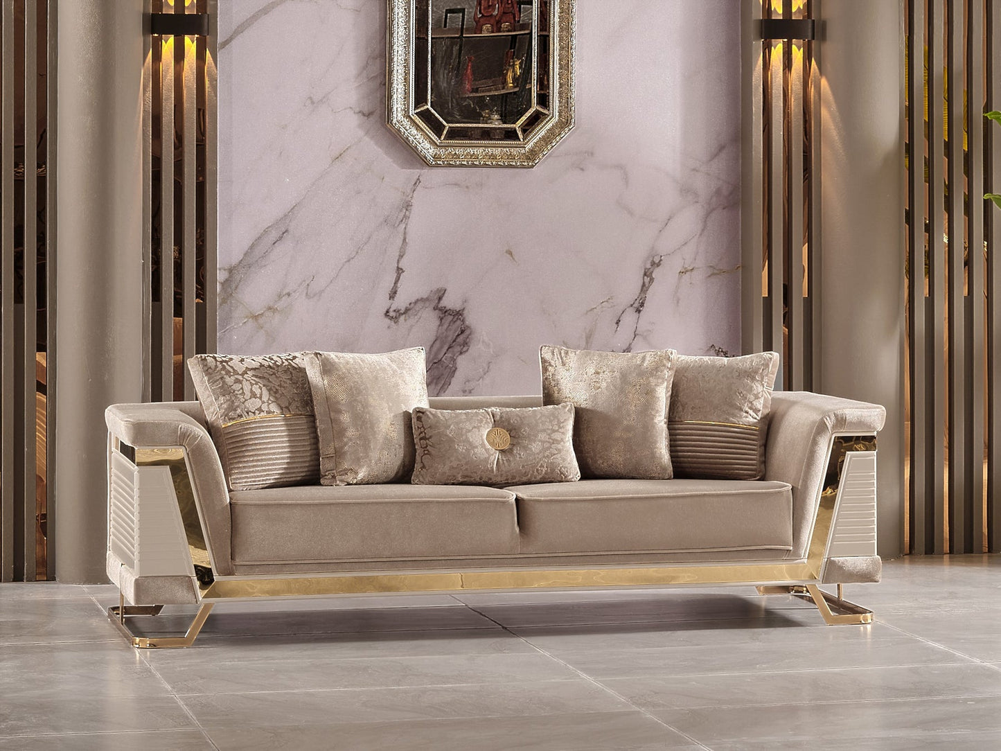 Rixos 3-pieces (Sofa & Loveseat & Chair) Livingroom Set Beige
