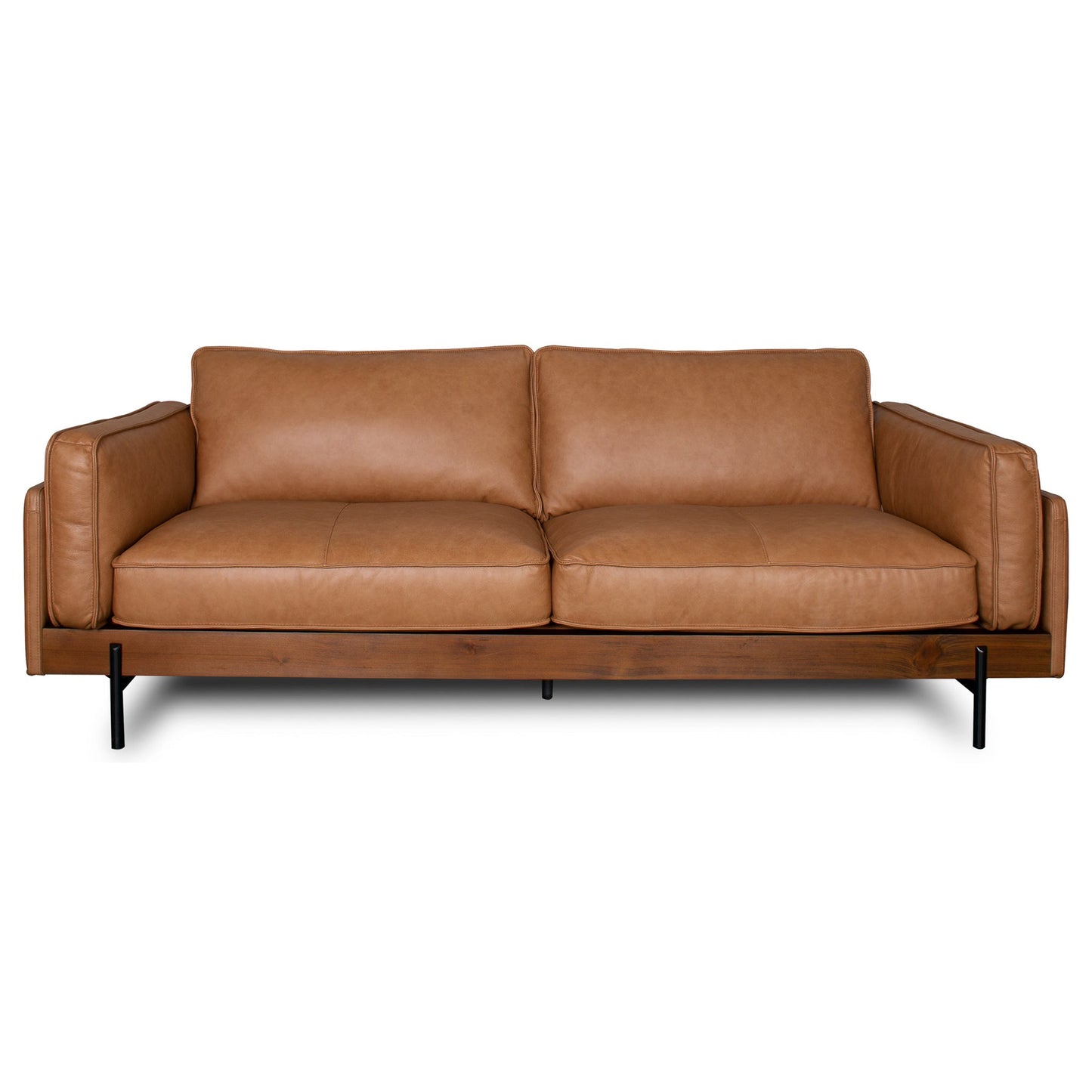 Utica Genuine Leather  Sofa with Metal Legs & Sustainable Materials