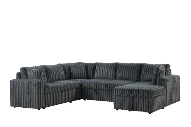 Forever Charcoal Sectional With Pull-Out Bed