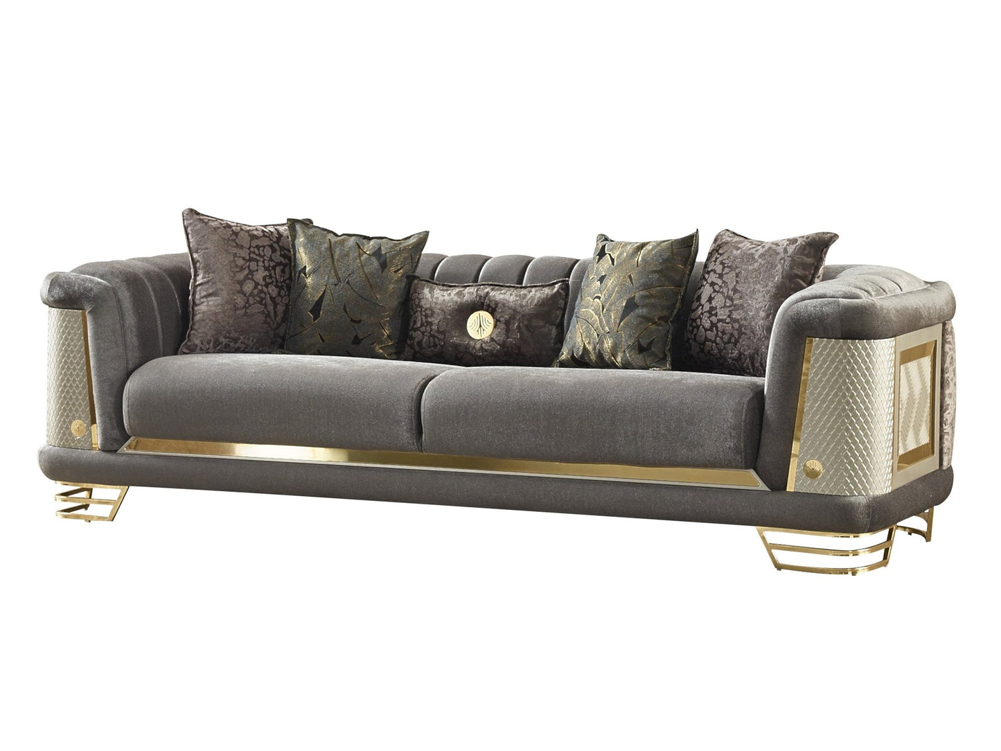 Romans 3-pieces (Sofa & Loveseat & Chair) Livingroom Set Grey