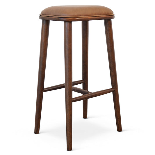 Jason Walnut PU Leather Bar Stool