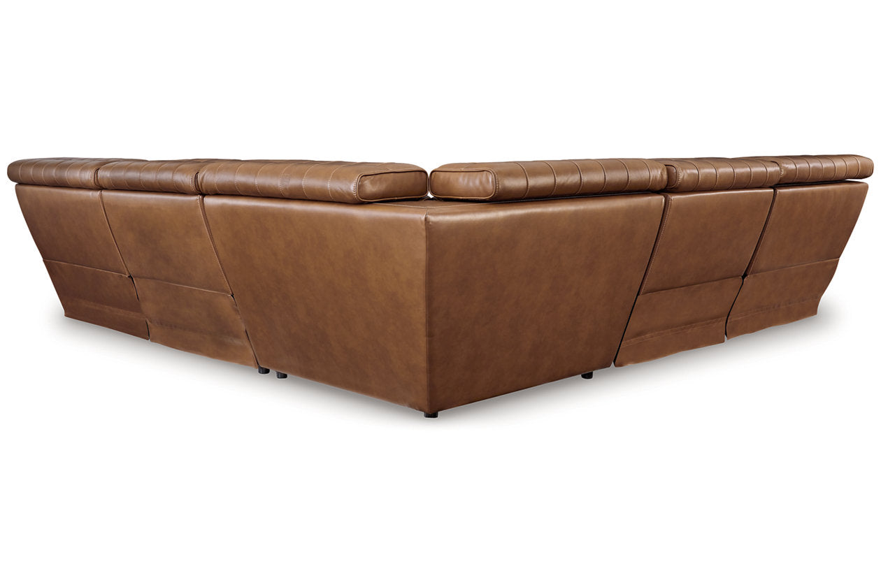 Temmpton Chocolate 5pc POWER Reclining Sectional U92708
