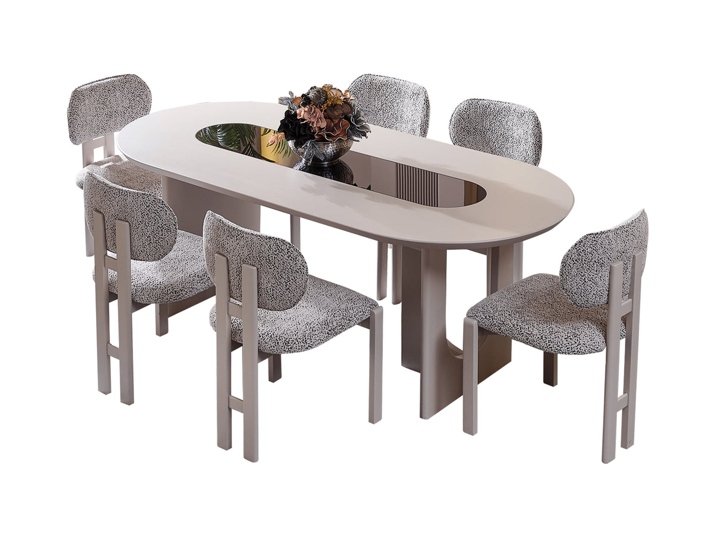 Parma Diningroom Set (78"Dining Table & 6 Dining Chair)
