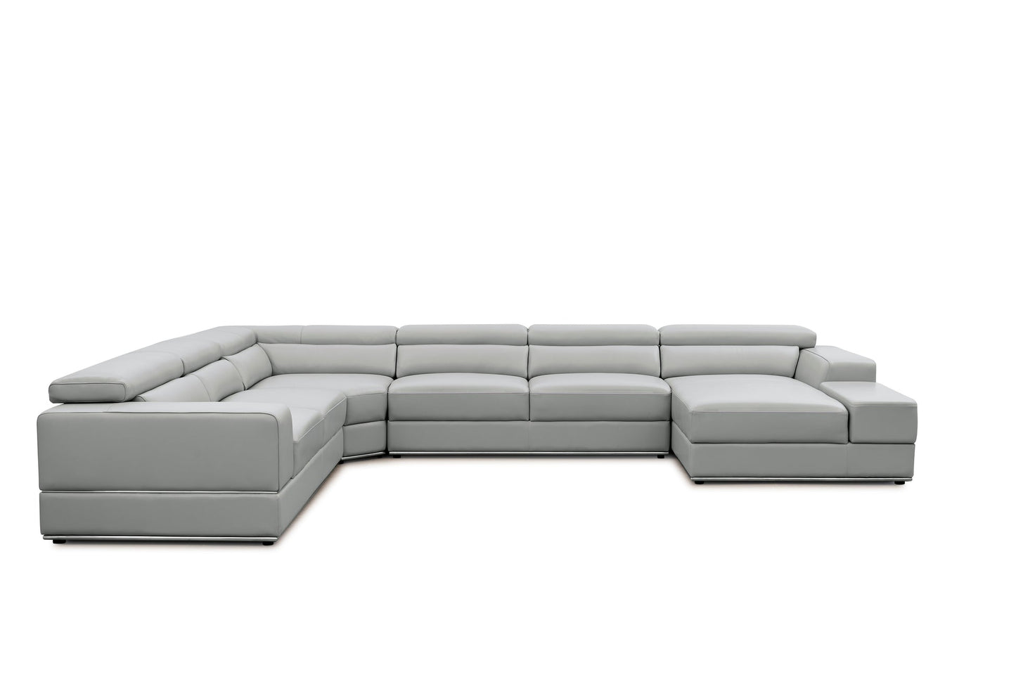 Nella Grey Sectional Sofa | Italian Leather Match MI-5107