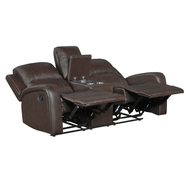 Austin Brown GENUINE LEATHER Reclining Set 9735