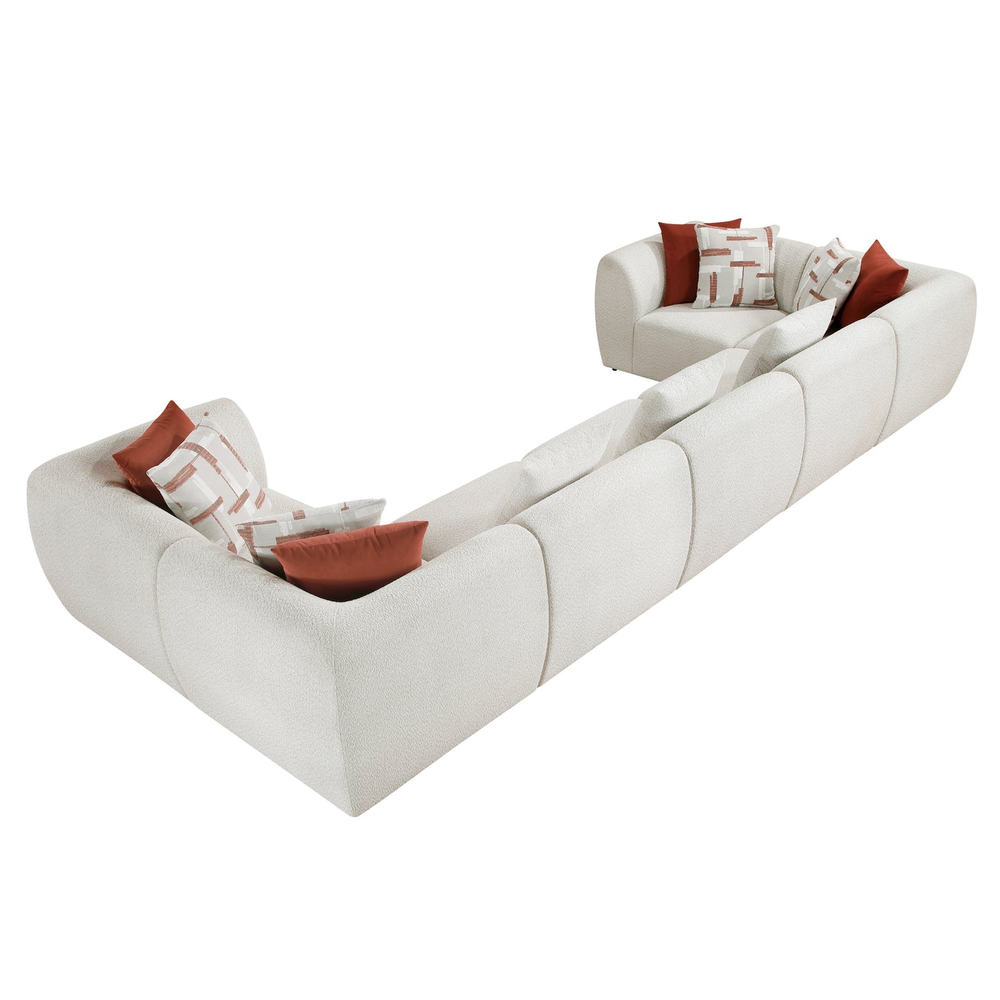 Franz Beige Chenille 7pc Modular Sectional 9969