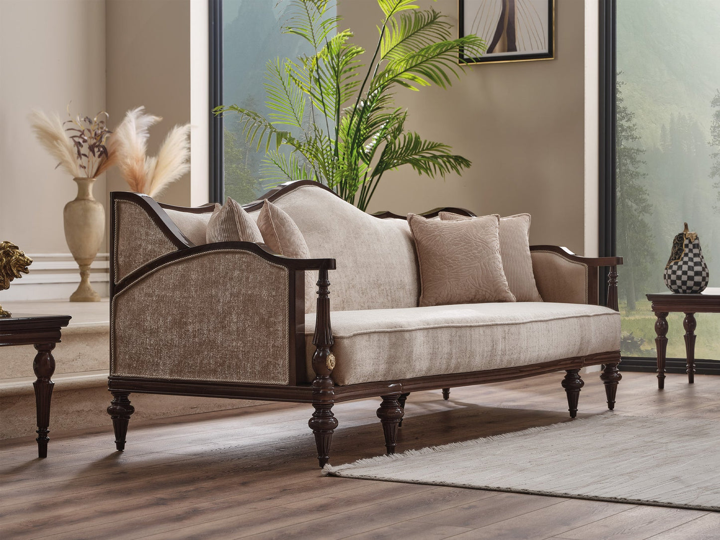 Zumrut Lux 3-pieces (Sofa & Loveseat & Chair) Livingroom Set Beige