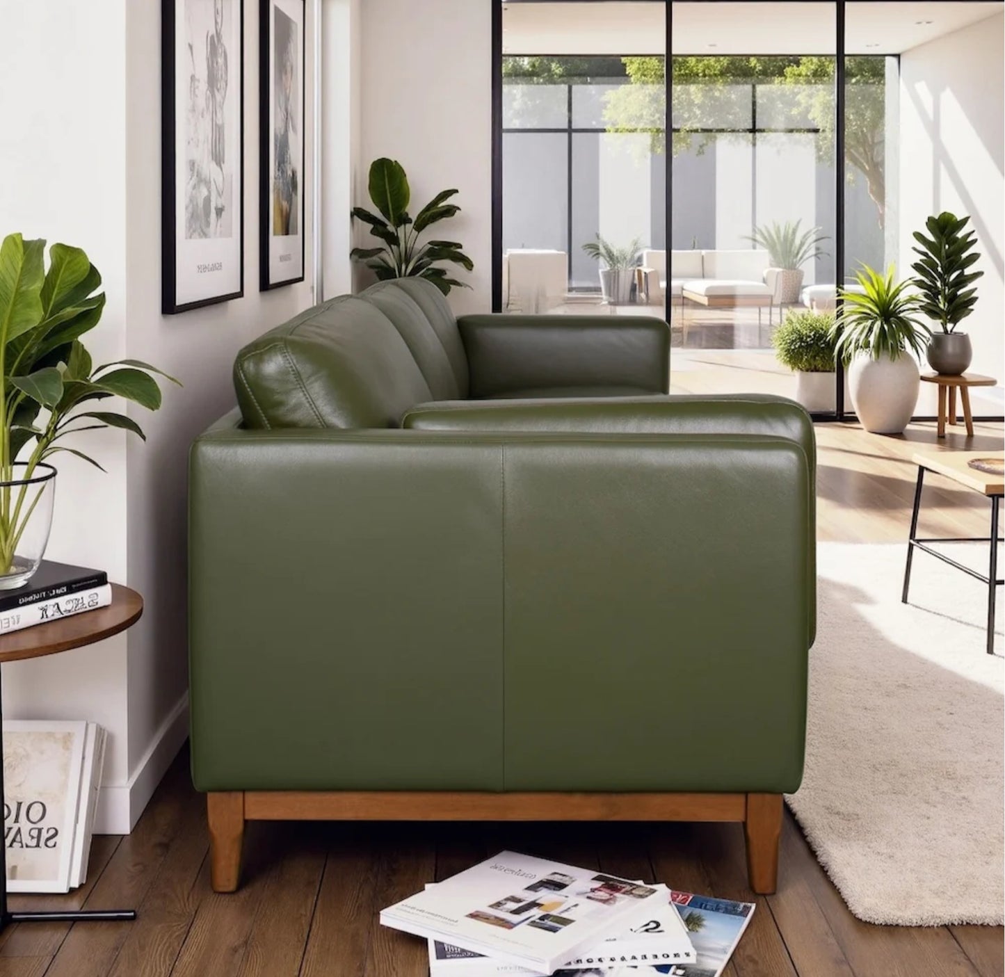 Raleigh Sustainable FSC Wood 3-Seater Top Grain Leather Sofa