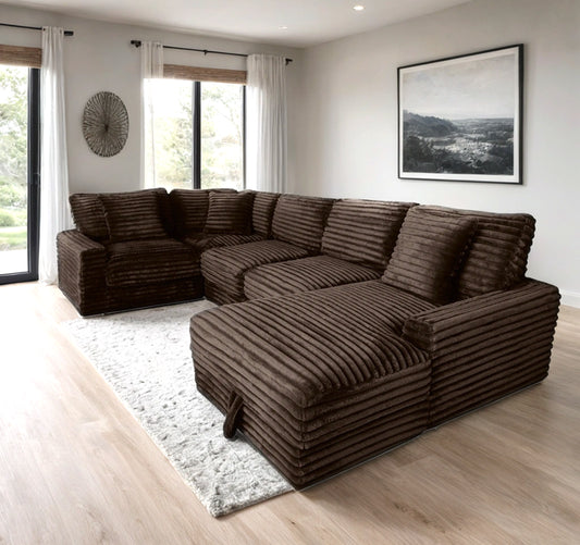 Alisson Mocha Sectional STORAGE CHAISE