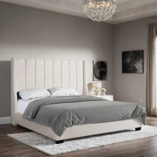 Off White Linen 6FT Queen Bed | HH407