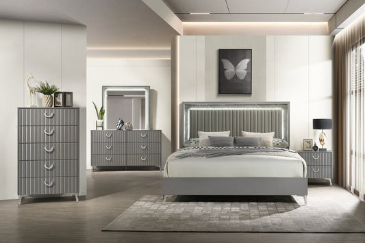 Cassandra Grey LED Panel Bedroom Set B63