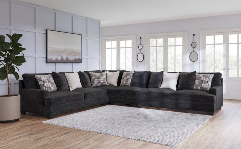 Lavernett Charcoal Fabric OVERSIZED 4pc Sectional 59603