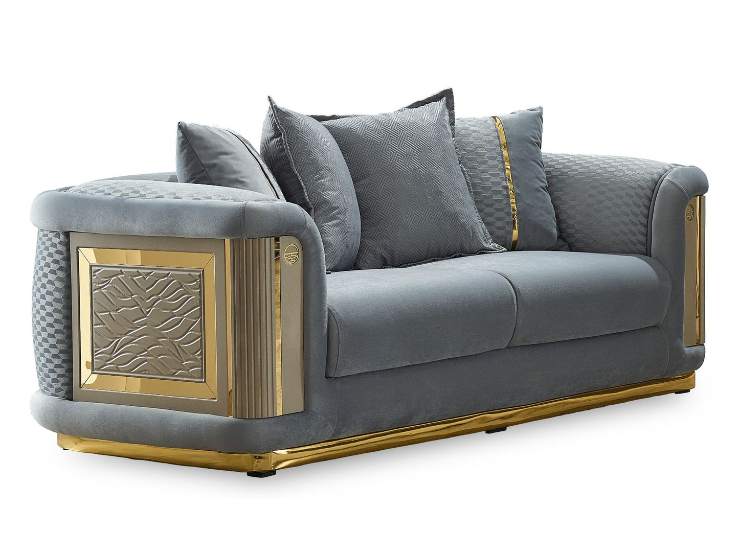 Elegance 3-pieces (Sofa & Loveseat & Chair) Livingroom Set Light Grey