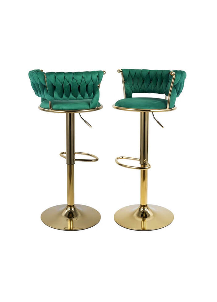 Green/Gold Velvet Swivel Bar Stool 1139 2 Per Box