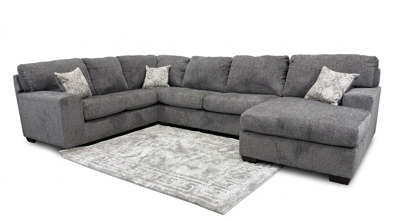 Austin  Ash Chenille Fabric Sectional S319