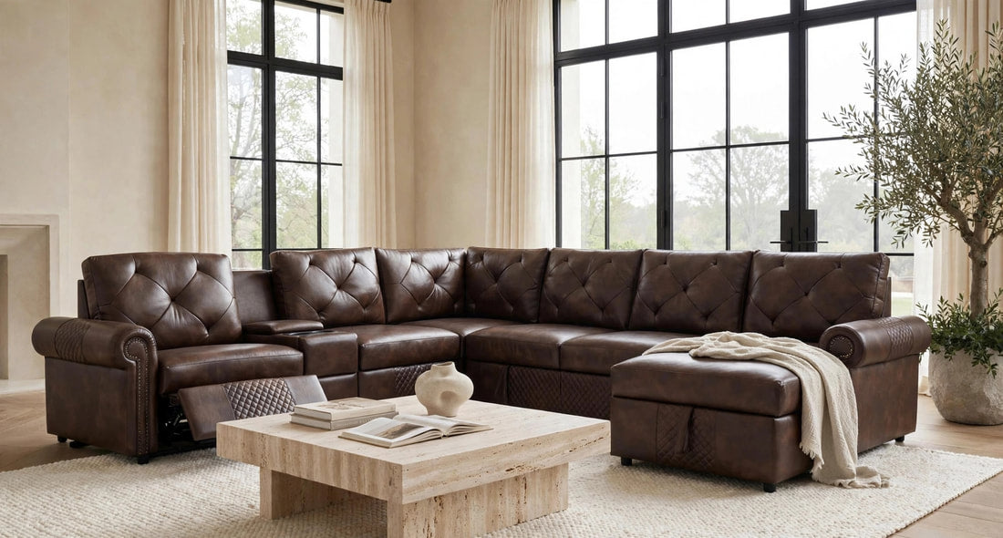 Winston Brown POWER Reclining Sectional (Pull-Out Bed)