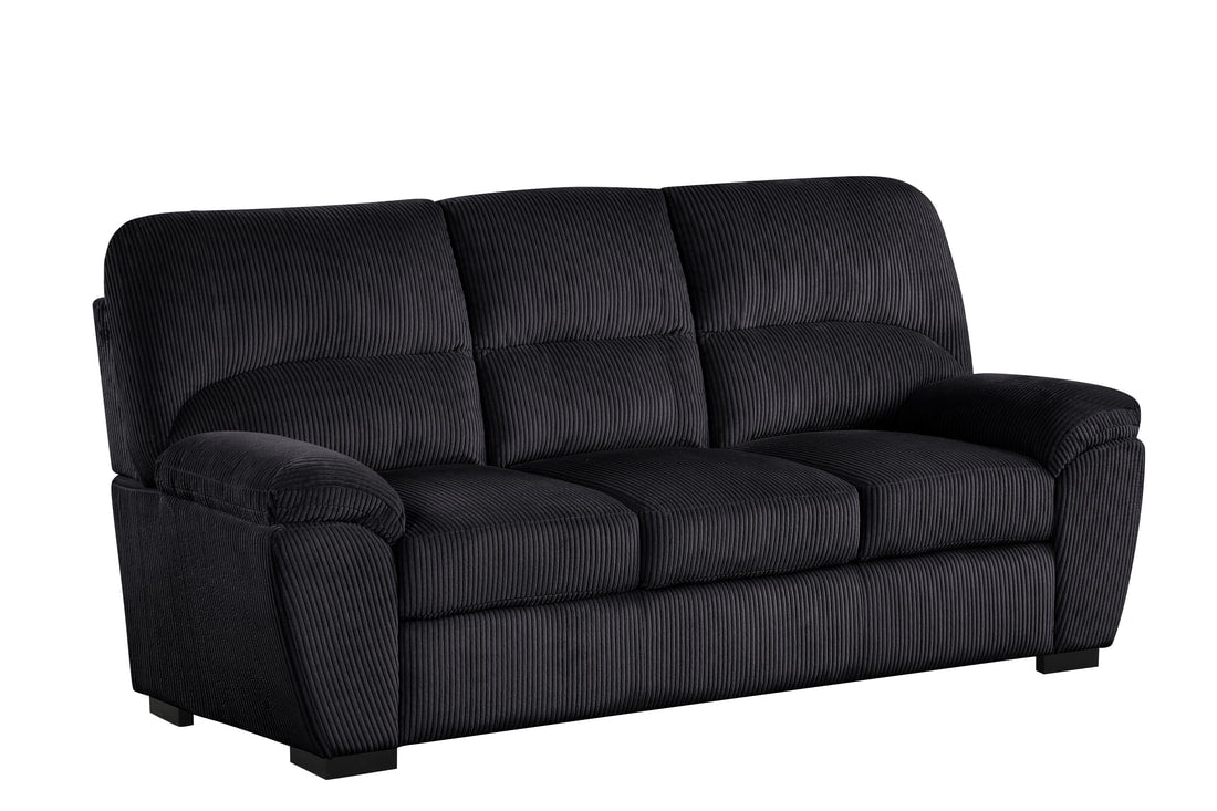 Tiffany10 Black Cord Fabric Sofa and Loveseat