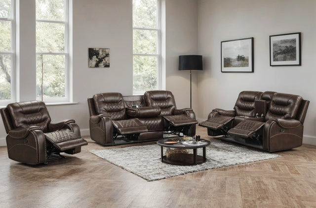 Ashley3000 Brown OVERSIZED 3pc Reclining Set