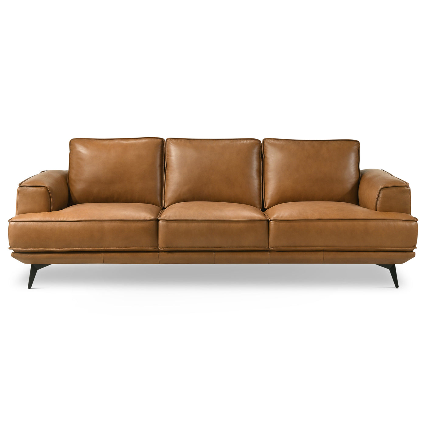 Knox Tan Genuine  Leather Comfortable Sofa