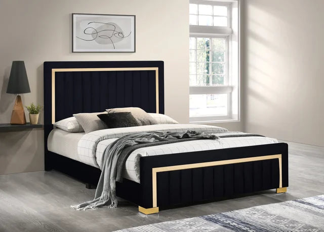 HH880 Black Full Panel Bed