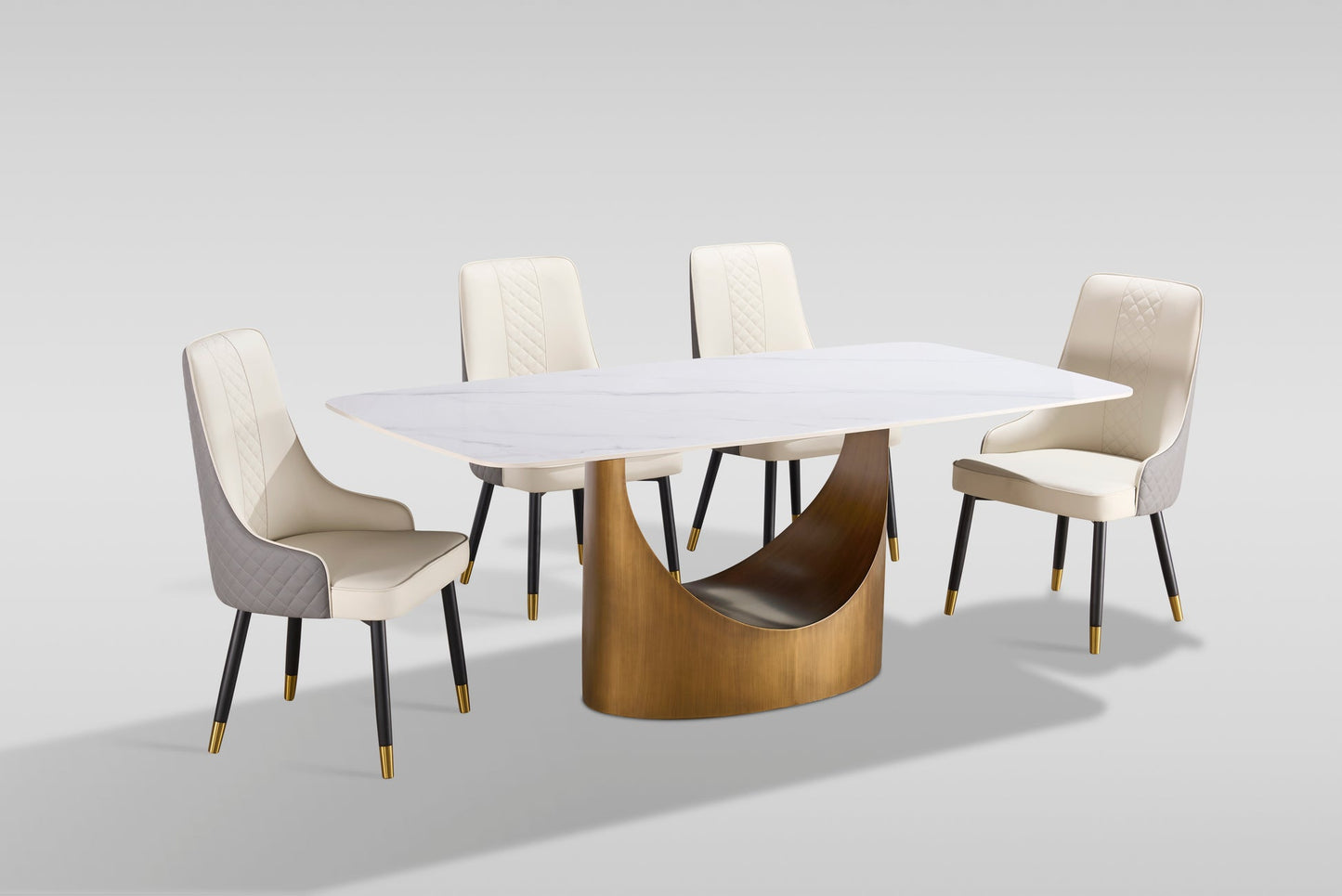 Roxy White/Bronze Dining Room Set D1576