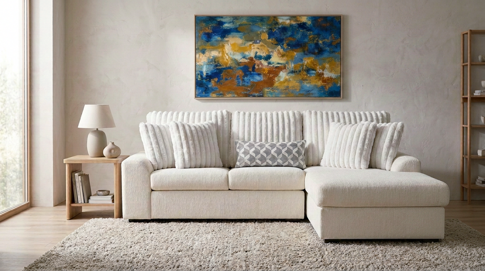 Brady Beige Fabric 2pc Sectional S1801