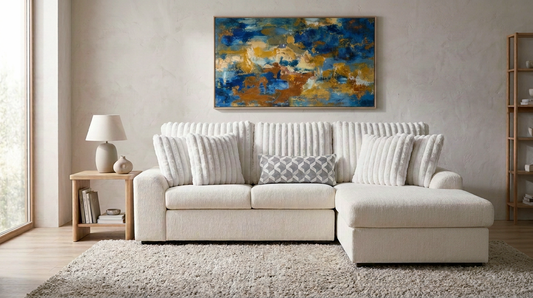 Brady Beige Fabric 2pc Sectional S1801