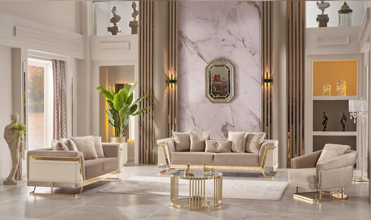Rixos 3-pieces (Sofa & Loveseat & Chair) Livingroom Set Beige