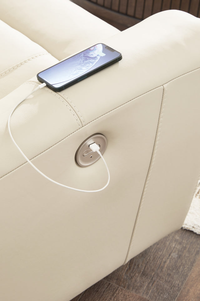 Dahlmoore Almond POWER Reclining Sofa and Loveseat U13200