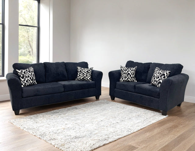 Black Chenille Sofa and Loveseat 210