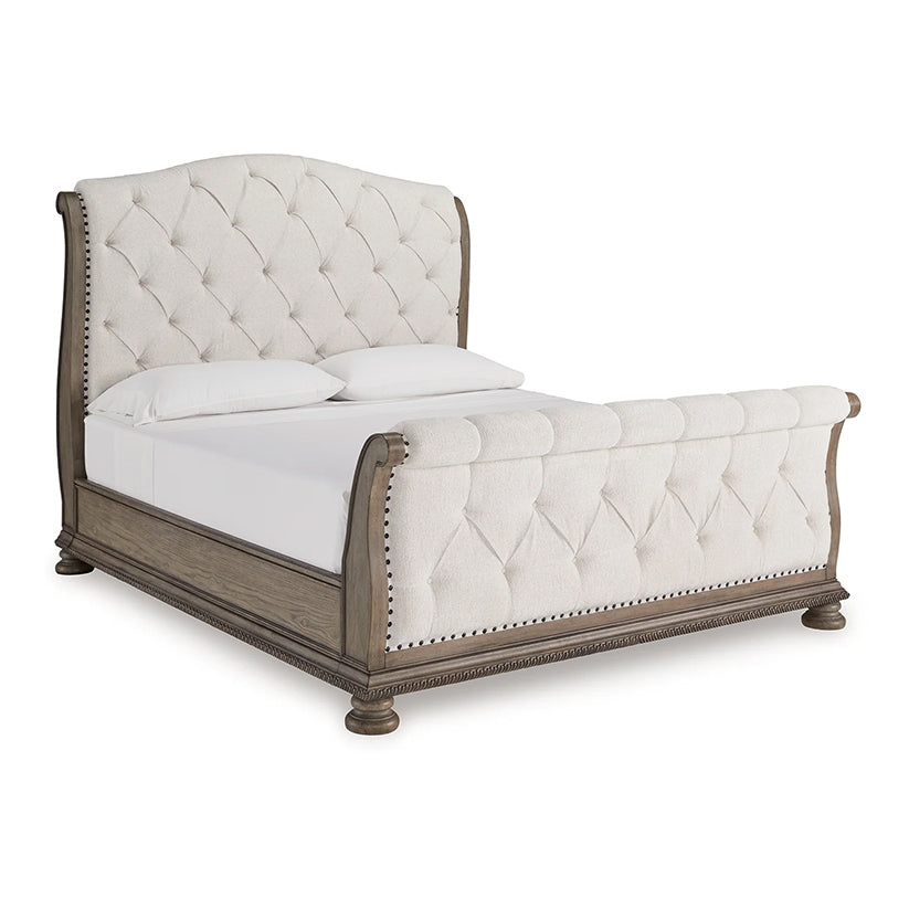Ardenfield Light Brown Upholstered Sleigh Bedroom Set B944