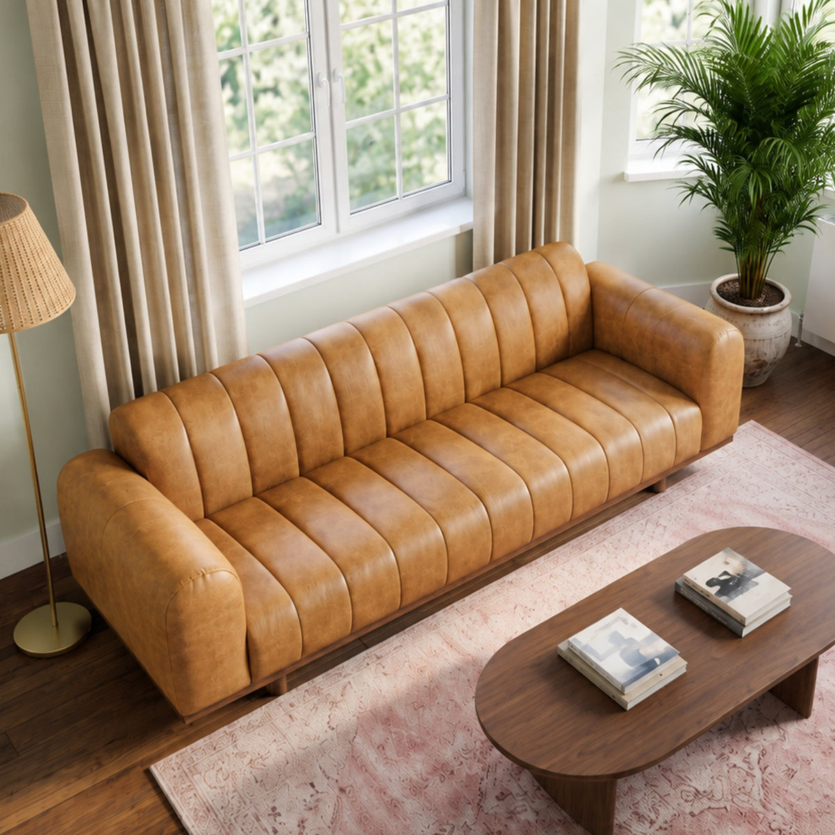 Nebraska Tan TOP GRAIN LEATHER Sofa
