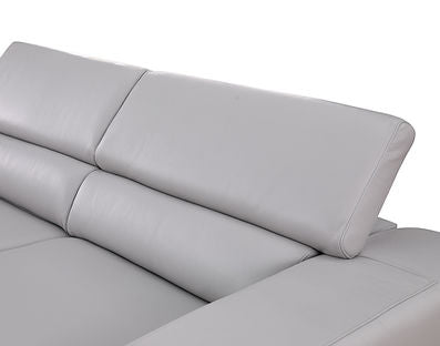 Pella Light Grey Leather Match  4pc Sectional MI5106
