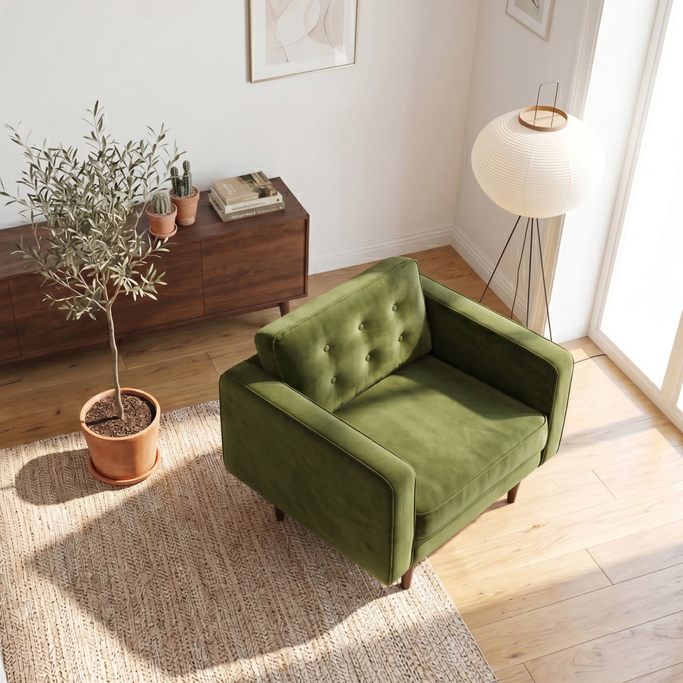 Casey Green Velvet Lounge Chair