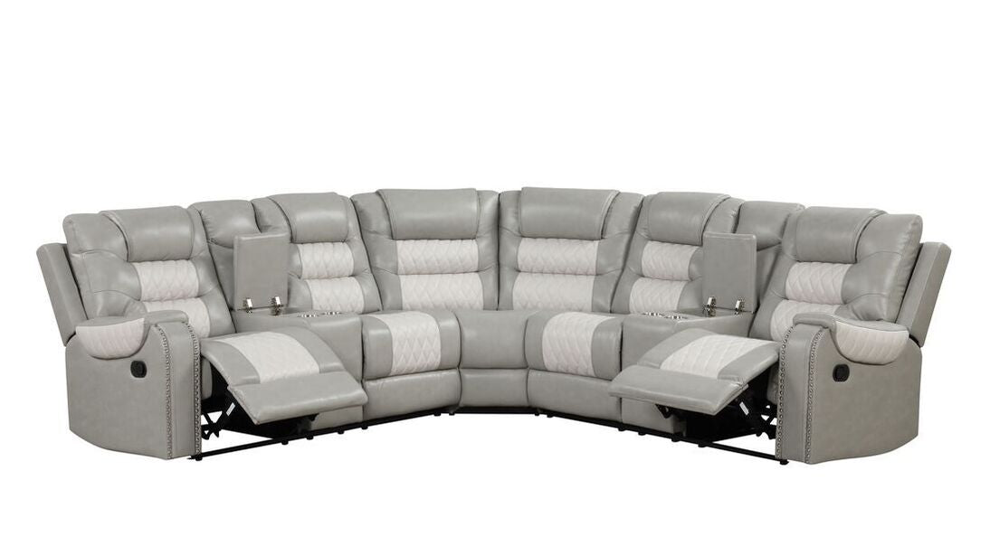 Jordon1 Grey 2tone Reclining Sectional