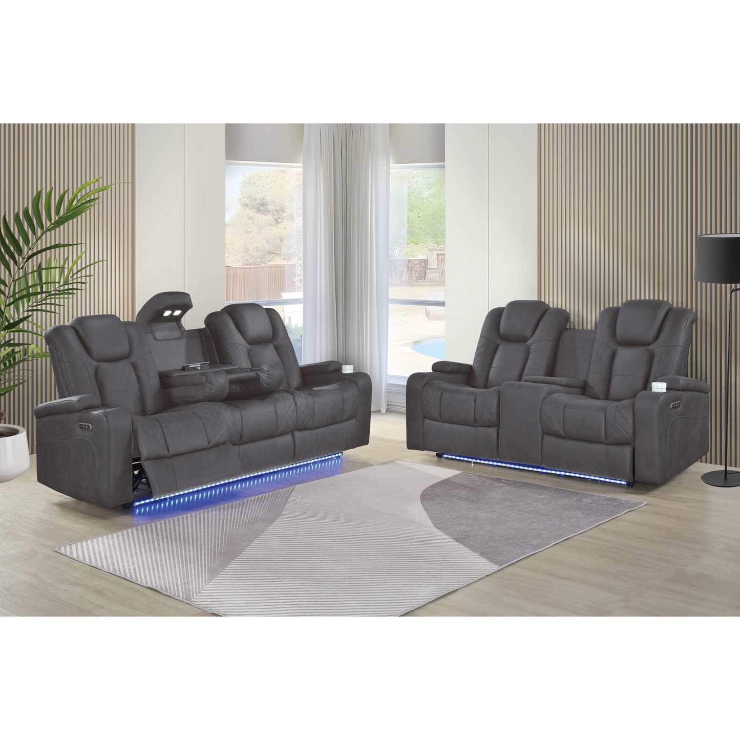 Ashley Grey POWER/LED 3pc Reclining Set S9304