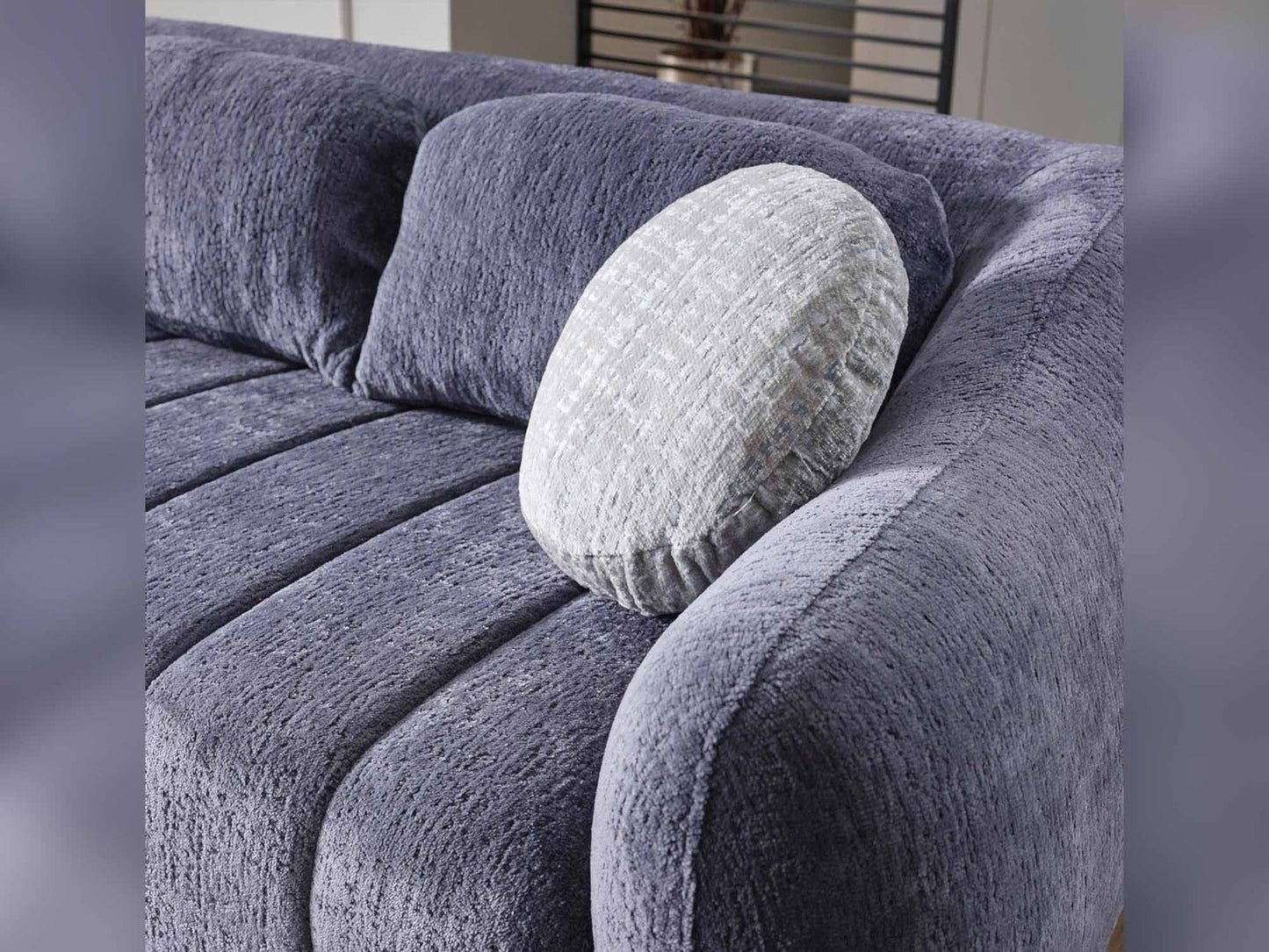 Snowy 3-pieces (Sofa & Loveseat & Swivel Chair) Livingroom Set Anthracite