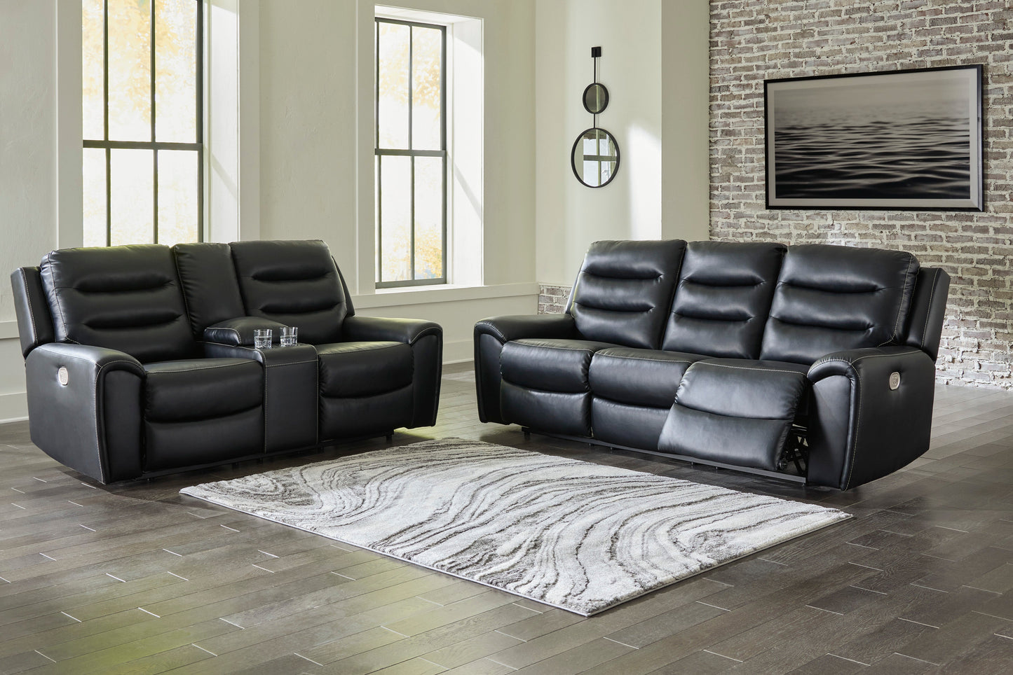 Warlin Black Power Reclining Living Room Set 61105