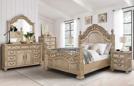 Carolina Gold Finish Bedroom Set