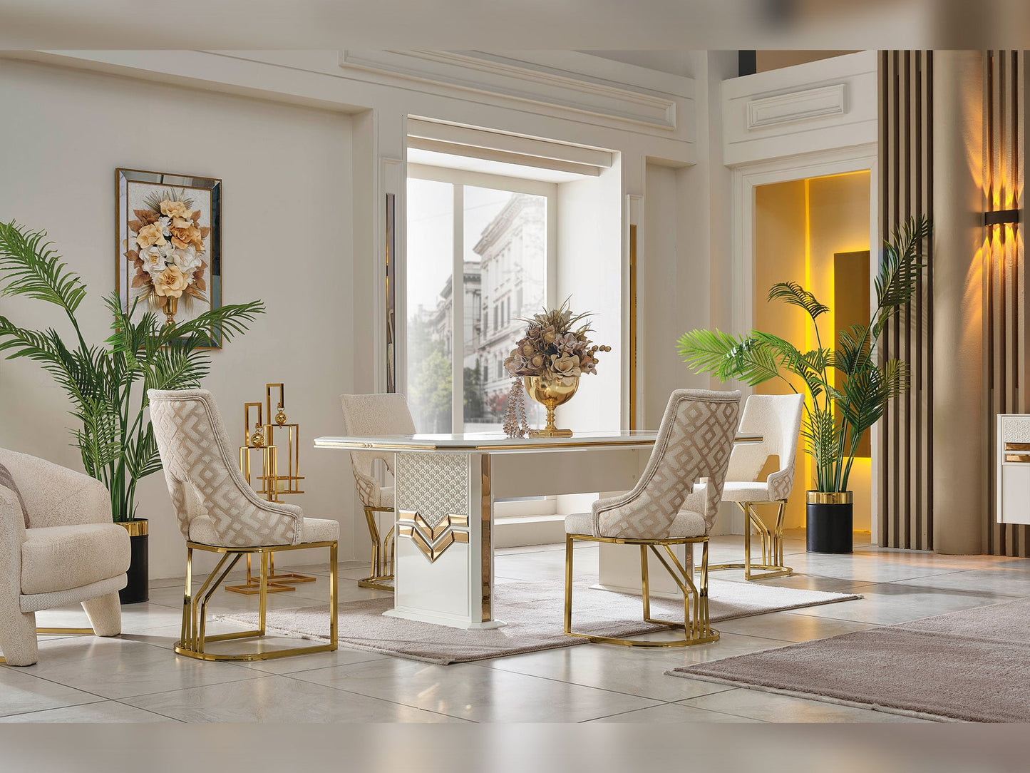 Zen Diningroom Set (78"Dining Table & 6 Dining Chair)
