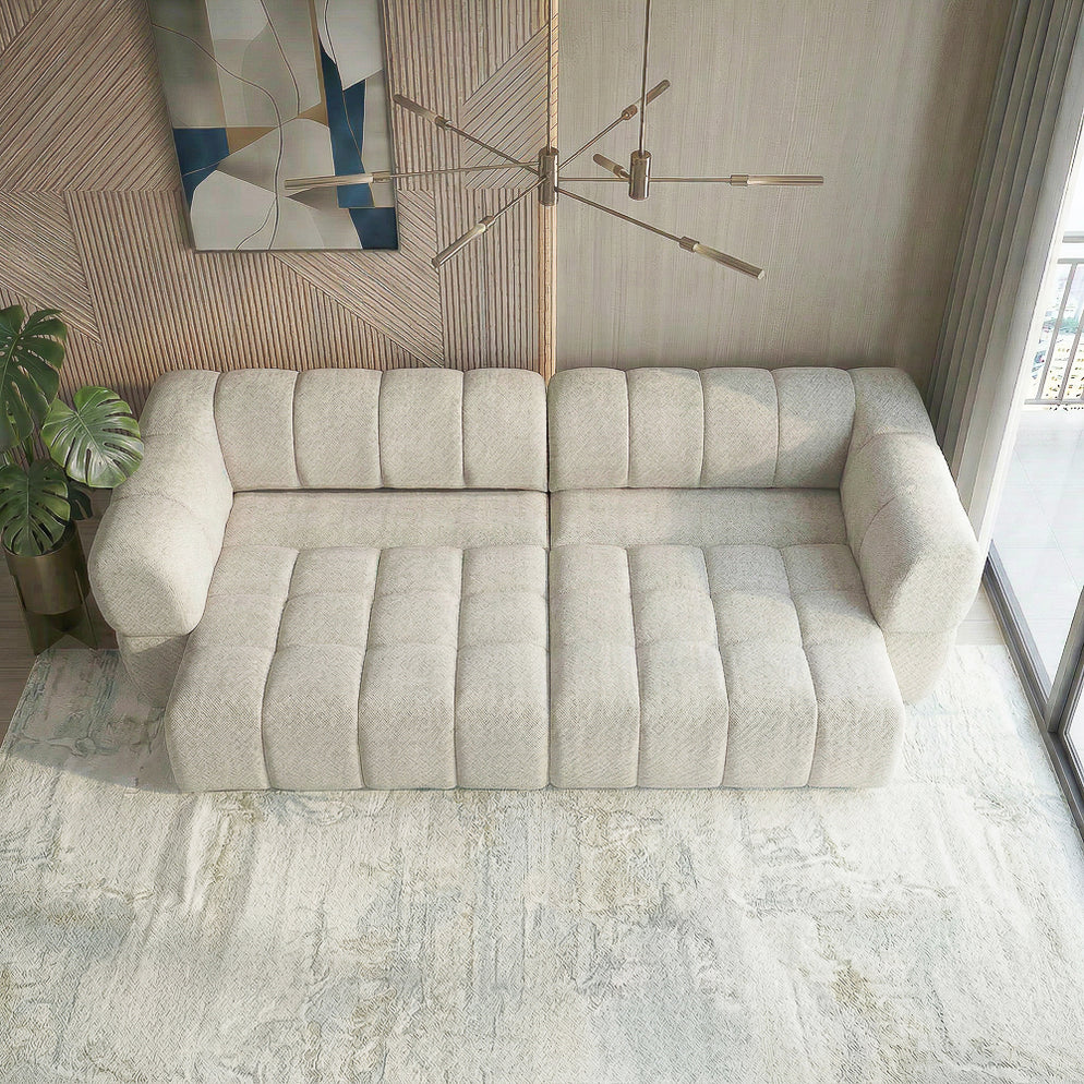 Burntwood Light Brown Chenille PWR Slider Sofa